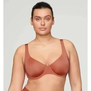 CUUP The Scoop Underwire Bra 30G‎ Smoothing Unlined Clay Terracotta NEW